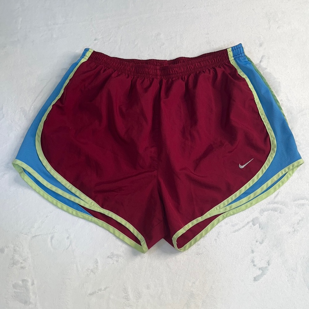 Nike athletic red, green, and blue running shorts Size medium